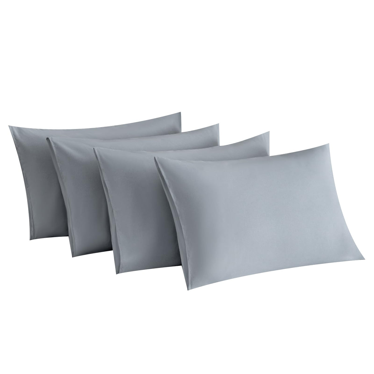 MINIPANDA Dark Grey Pillow Cases Set of 4 Queen Size, Envelope Design