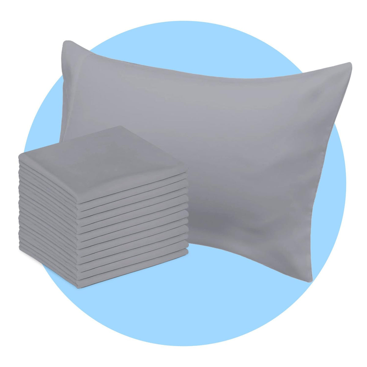 Avalon Bedding Pillow Cases Standard Size White Pillow Cases Set of 12 Cotton Blend 200 TC Soft & Breathable Perfect for Home & Hospital, Hotel Quality Queen Pillow Protectors 30x20 Inches