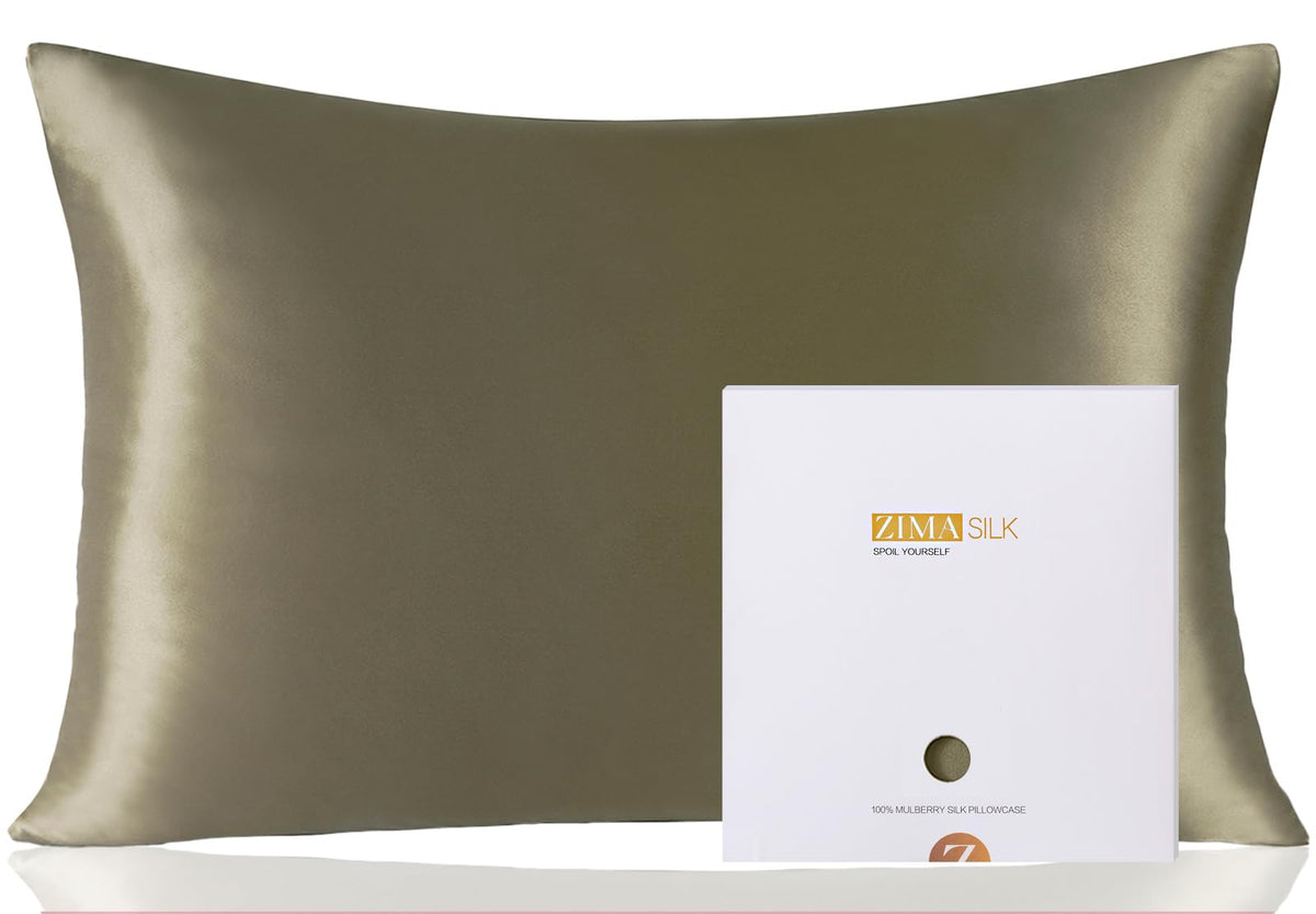 ZIMASILK 100% Pure Mulberry Silk Pillow Cases for Hair and Skin, Queen