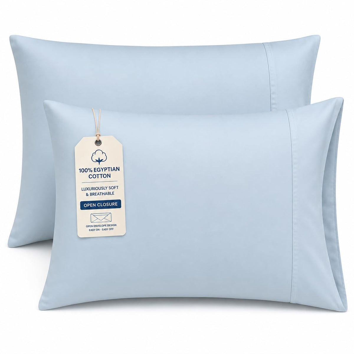Hotel Collection Queen Pillow Cases Set of 4, 1000 TC Egyptian Cotton Pillow Covers, Ultra Soft Cooling Bed Bedding, White