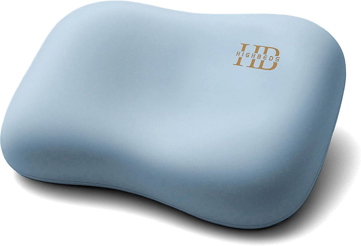 HighBeds Cervical Neck Pillow - Side Sleeper Pillow for Neck Pain Relief, Soft Ergonomic Memory Foam Pillows Ice Silk Zipperless Pillowcase, Eco-Friendly and Durable Material (White)