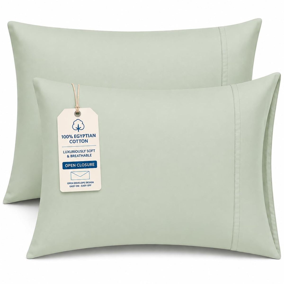 Hotel Collection Queen Pillow Cases Set of 4, 1000 TC Egyptian Cotton Pillow Covers, Ultra Soft Cooling Bed Bedding, White