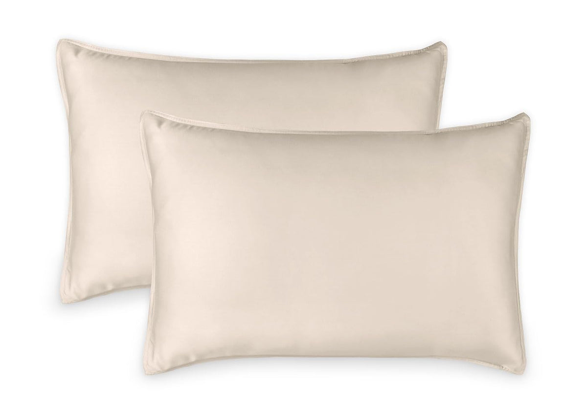 Queen Pillowcases by Pure Bamboo, Genuine 100% Organic Viscose Derived from Bamboo, Luxuriously Soft & Cooling, Double Stitching, Envelope Closure (2 Queen Pillowcases, Ivory)