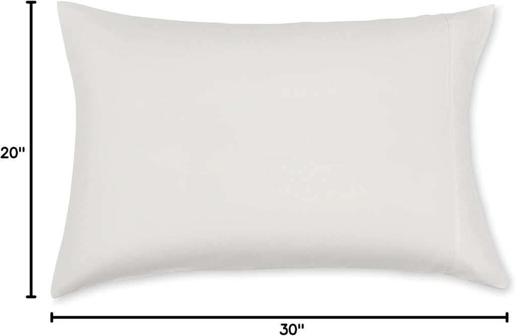 Amazon Basics Standard Pillowcases Set of 2 - Lightweight, Super Soft Easy Care Microfiber, Cream, 30" L x 20" W, Pillows Not Included