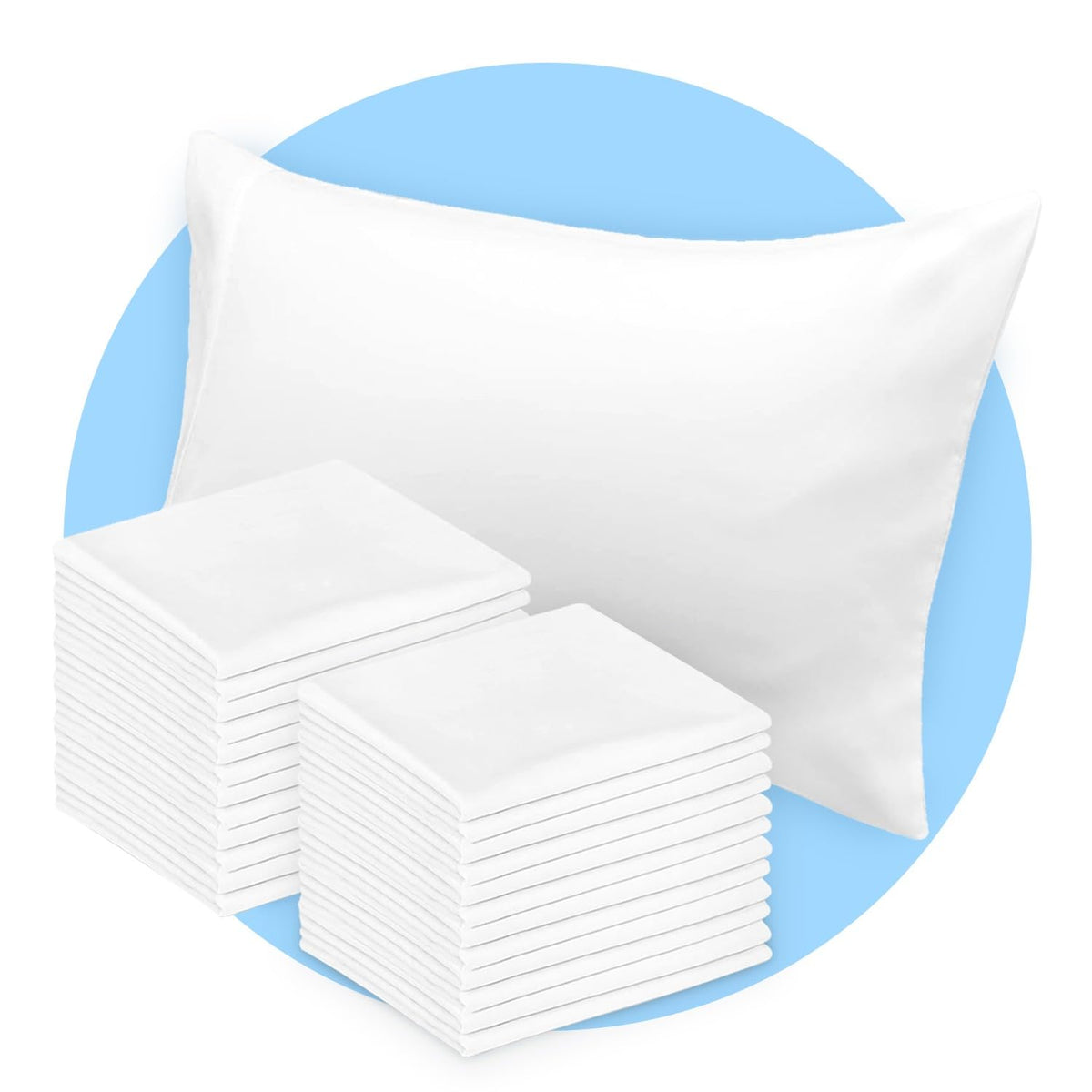 Avalon Bedding Pillow Cases Standard Size White Pillow Cases Set of 12 Cotton Blend 200 TC Soft & Breathable Perfect for Home & Hospital, Hotel Quality Queen Pillow Protectors 30x20 Inches