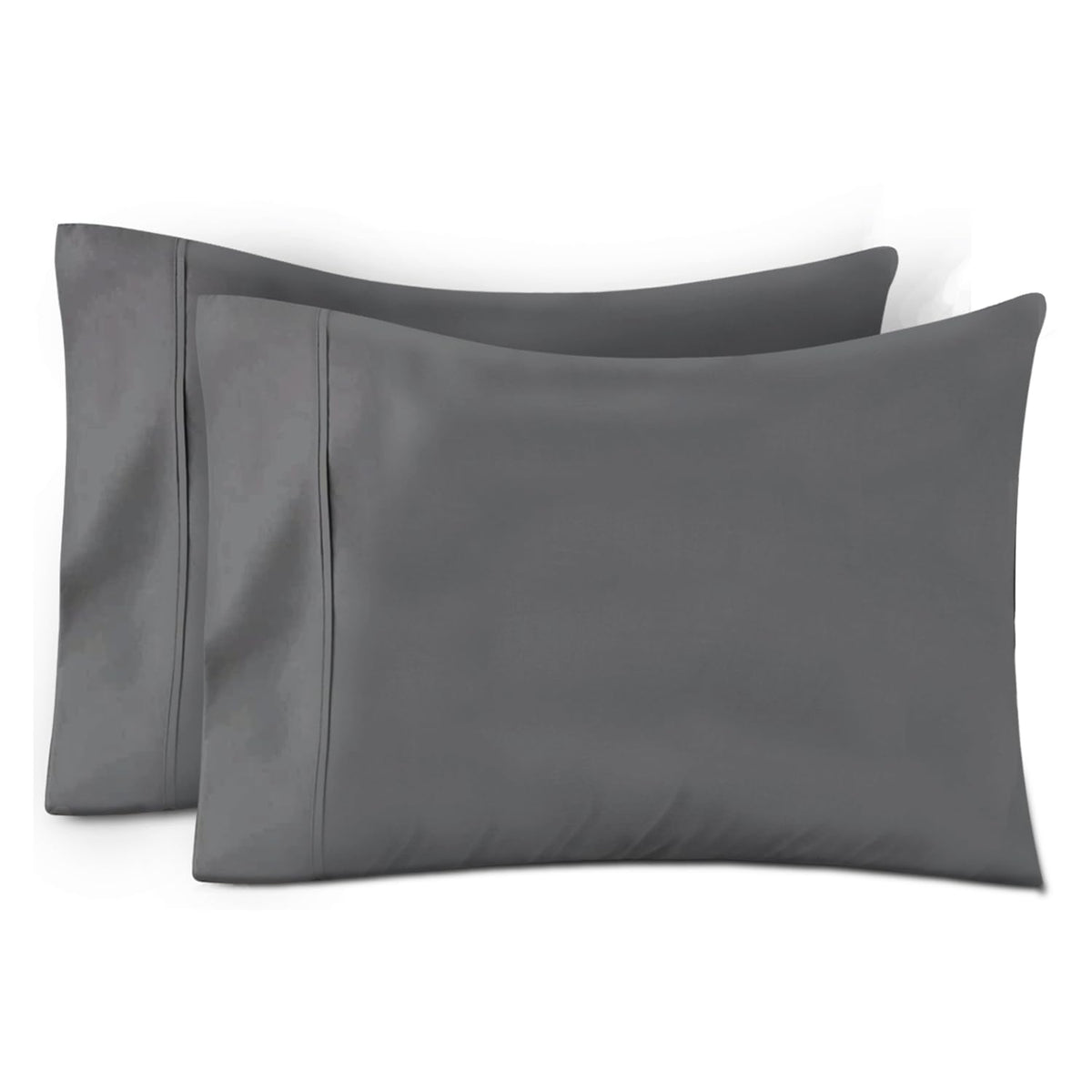TEXAS LINEN CO. Luxury Egyptian Cotton King White Pillow Cases Set of 2-1000 Series Lonestar Lovin' Collection Pillowcases for Sleeping, Cooling Pillow Cover, Extra Long Staple Hotel Pillowcases