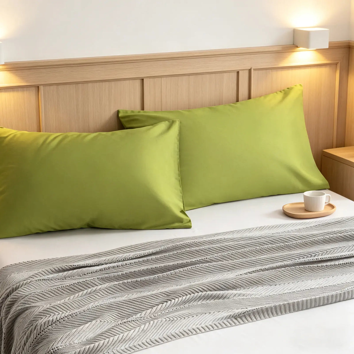 2 Pack Cotton Pillowcases, Soft Breathable Pillow Covers with Envelope Closure, Comfortable Solid Color Pillow Cases for Bed & Sleeping