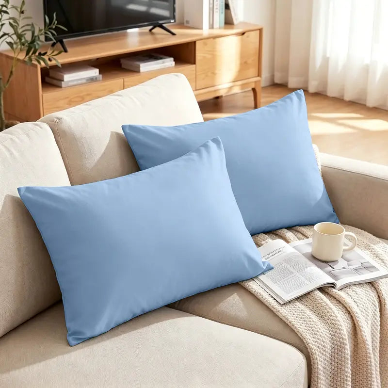 FLXXIE Brushed Fiber Pillowcases, 2-Piece Multi-Size Set - Premium Smooth Texture, Durable, Cozy, Breathable, Wrinkle-Resistant, Envelope Closure Bedding, Machine Washable, Solid Colors, California King for Restful Sleep at Home