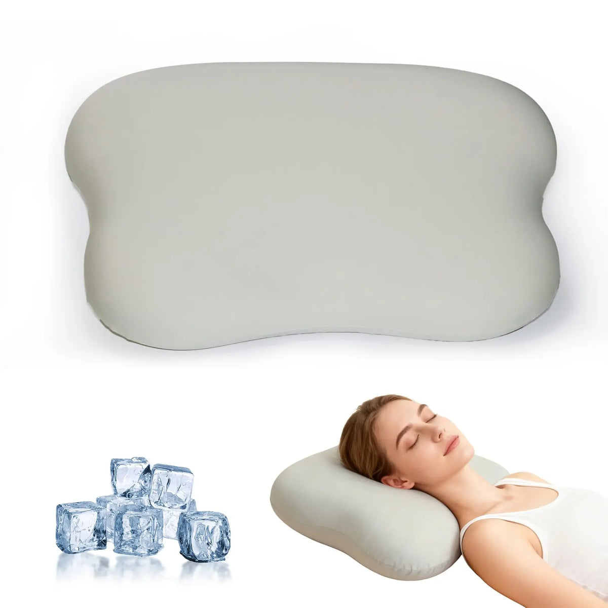 Garvee Cervical Neck Pillow for Neck and Shoulder Pain Relief with Cooling Ergonomic Memory Foam and Orthopedic Support Cushion Designed for Side, Back, and Stomach Sleepers in Grey Color