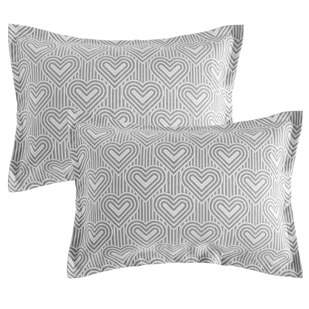 FLXXIE 2-Pack 3-Layer Muslin Cotton Euro Pillowcases - Soft Quilted Geometric Cushion Shams, 2-Piece Set, Envelope Closure, Breathable, Durable, Skin-Friendly, Hotel-Quality, Wrinkle Resistant, All Seasons, Light Warmth, Machine Wash, for Bedroom Decor