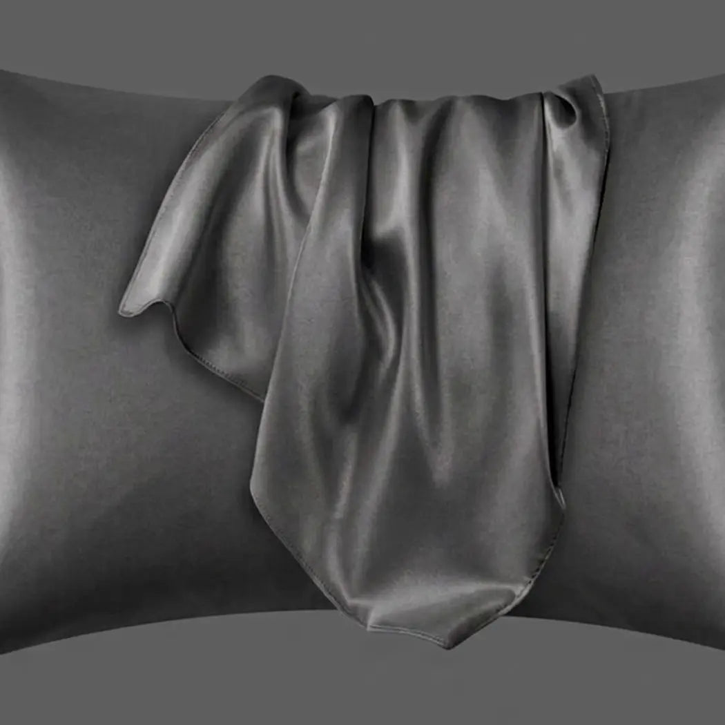 Beamly 2-Piece Satin Silk Pillowcase Set, Standard Size Coral Pillowcases for Hair and Skin, Super Soft Bedding Pillow Covers