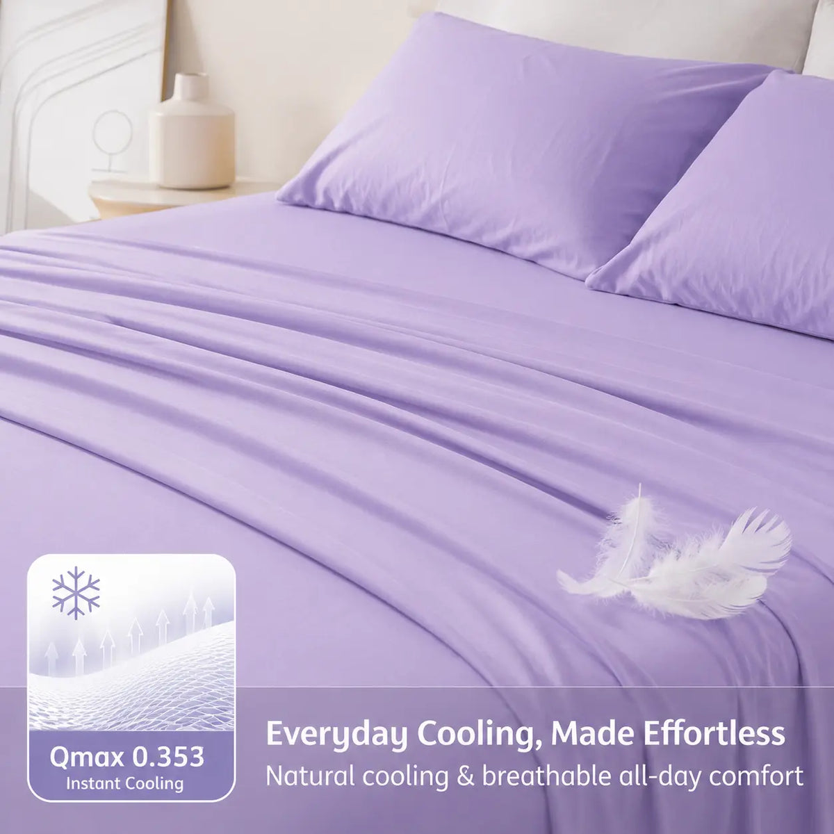 Jollyvogue Extra Deep Pocket Bamboo Sheets - 6 Pcs Breathable &Cooling for Hot Sleepers , Hotel Luxury Fitted Soft Wrinkle-Free For Extra Deep Mattresses, Room Decor, Twin/Full/Queen/King Size Pillowcase Sets
