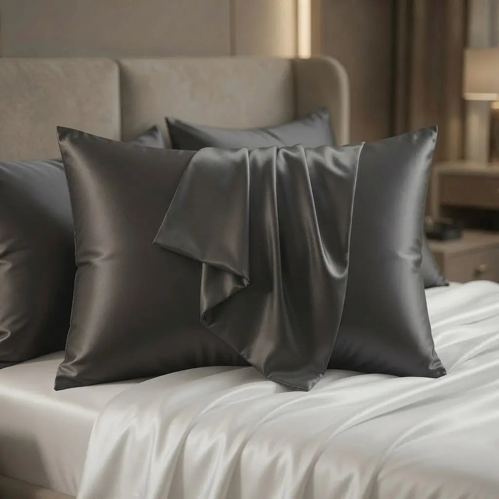 1PC Luxury Queen Size Polyester Satin Pillowcase - Polyester Bedding Woven Fabric Accessory, Cooling, Breathable Soft Bedding, Wrinkle Resistant, Durable, Machine Washable, Ideal for Home Bedroom Use, Bed Accessories