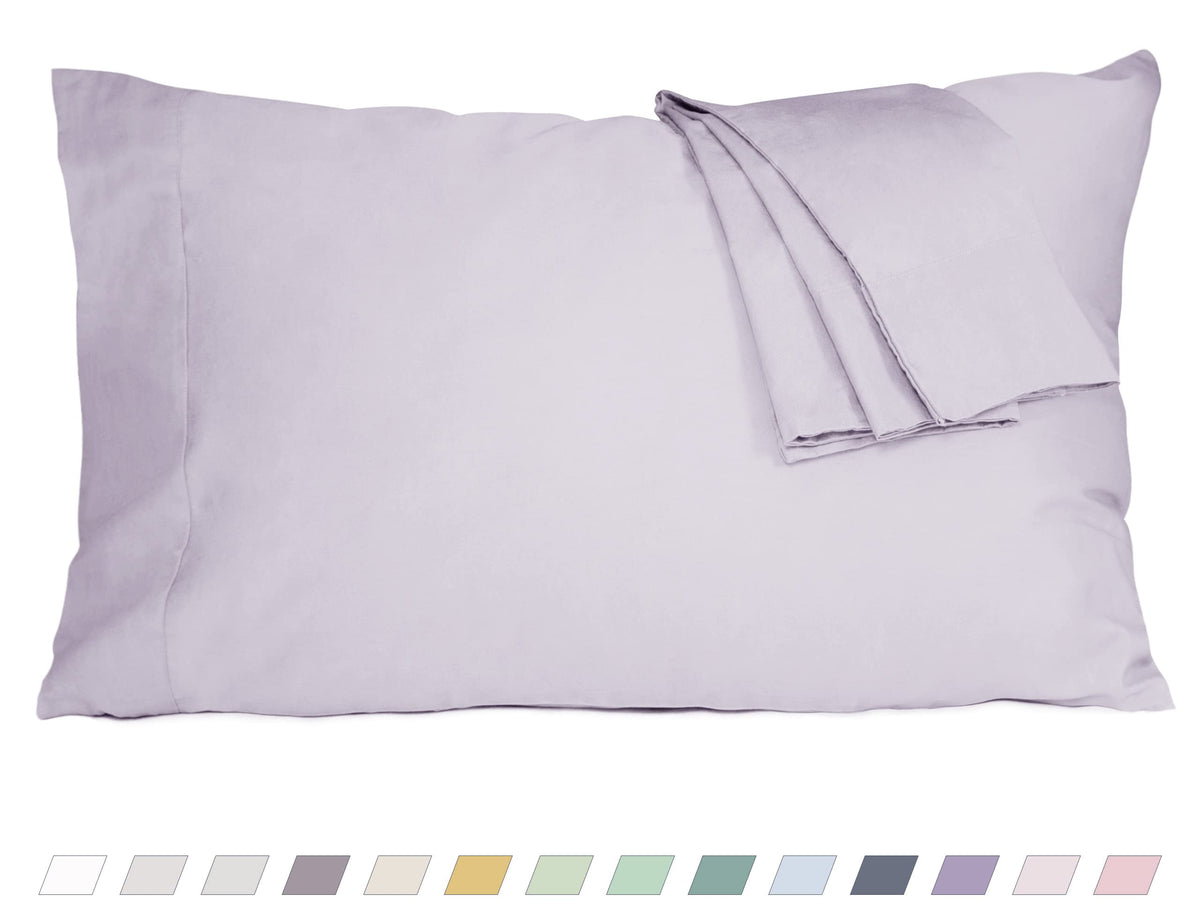 Pillow Cases Standard Queen Size 100% Cotton Percale Set of 2, White