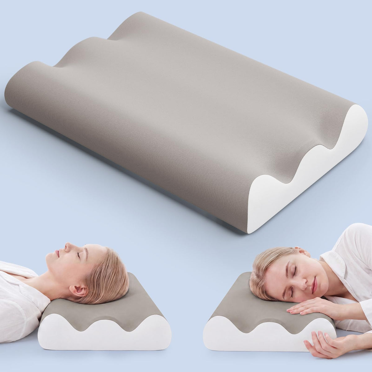 NEWBULIG Contour Memory Foam Cervical Pillow with Neck Support