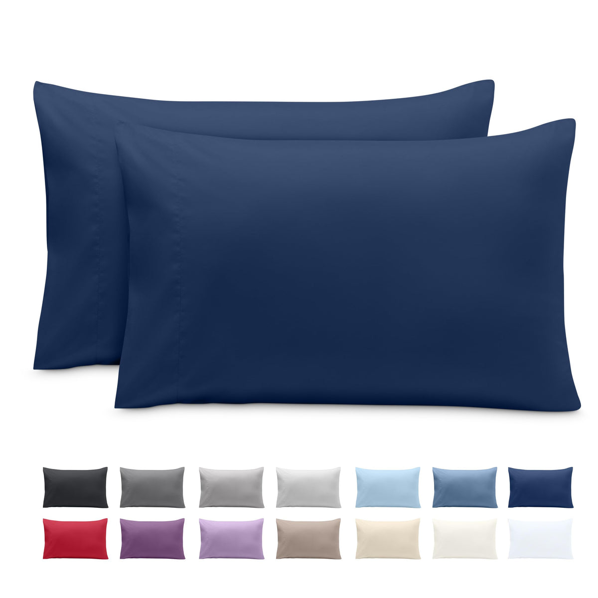 Bare Home Pillowcases Open End (Standard Set of 2, Grey)