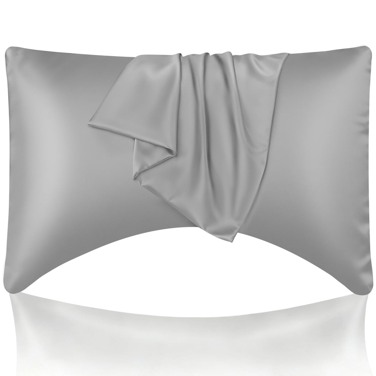 WishSmile Cooling Queen Pillowcases Set of 2 Breathable Cool Silky Soft Rayon Derived from Bamboo Fabric, Moisture Wicking for Hot Sleepers, Hair and Skin Friendly, Dark Grey, 2 Pack, 20x30IN