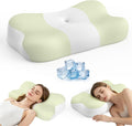 Cervical Neck Pillow Memory Foam Ergonomic Single-Sided High-Low (Green)