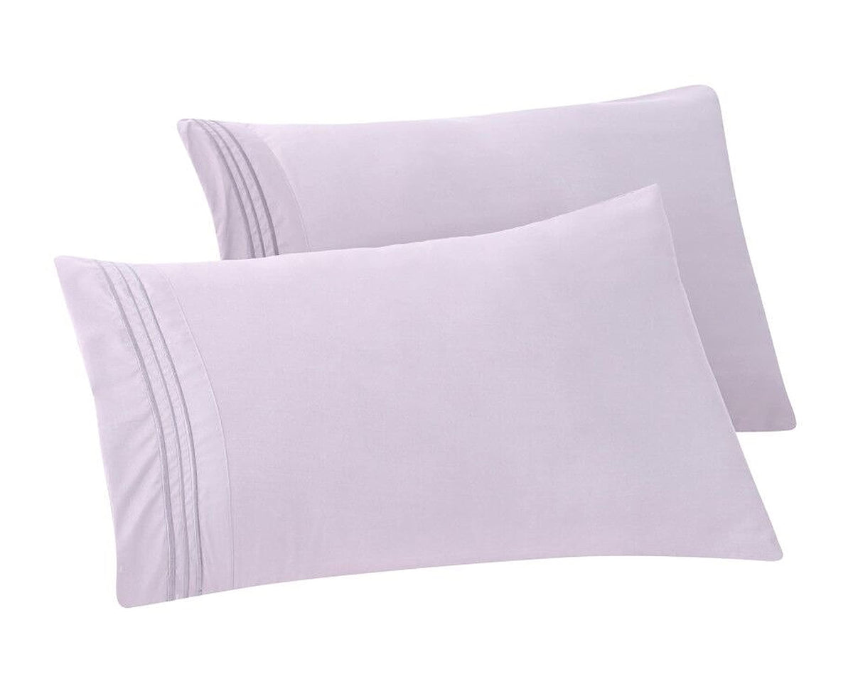 Elegant Comfort 4-PACK Solid Pillowcases 1500 Premium Hotel Quality Microfiber - Smooth Weave, Wrinkle and Stain Resistant, Easy Slip-On, 4-Piece Set, Standard/Queen Pillowcase, Gray
