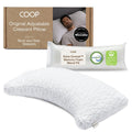 Coop Home Goods Original Crescent Adjustable Pillow, Queen Bed Pillows for Shoulder, Neck & Head Support, Crescent Foam Pillows - Medium Firm for Back & Side Sleeper, CertiPUR-US/GREENGUARD Gold