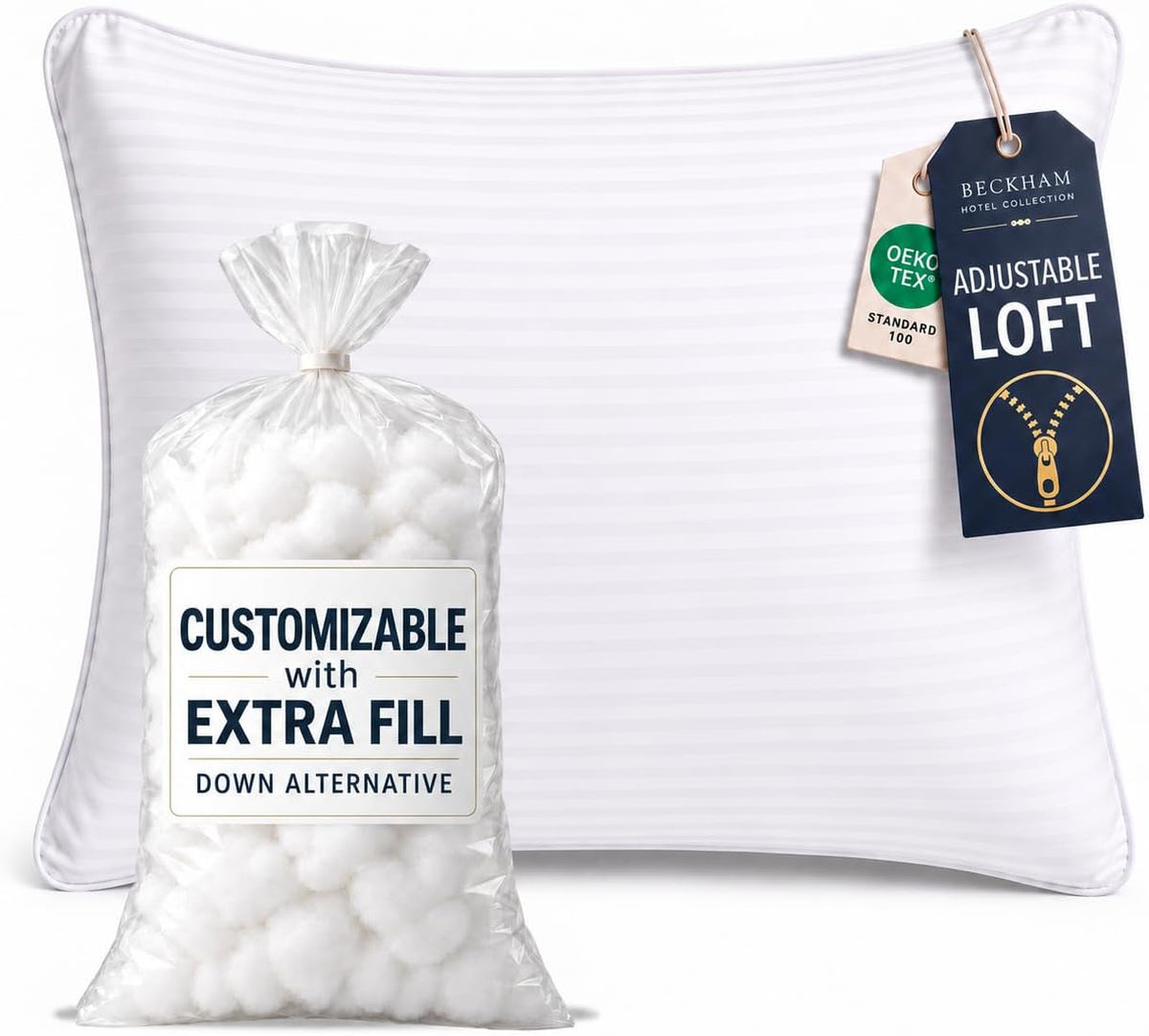 Beckham Hotel Collection Queen/Standard Adjustable Memory Foam Pillow