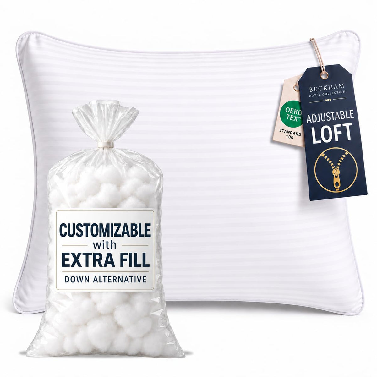 Beckham Hotel Collection Queen/Standard Adjustable Memory Foam Pillow