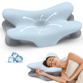 Cervical Neck Pillow for Pain Relief - Ergonomic Pillow for Neck Support, Contour Memory Foam Pillows for Sleeping, Orthopedic Bed Pillow for Side Back Stomach Sleepers(Blue)