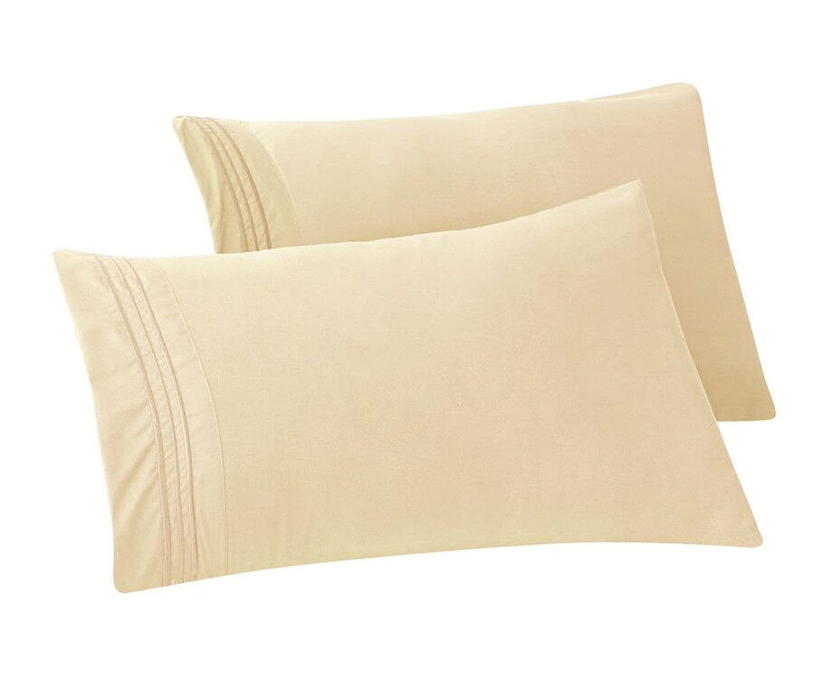 Elegant Comfort 4-PACK Solid Pillowcases 1500 Premium Hotel Quality Microfiber - Smooth Weave, Wrinkle and Stain Resistant, Easy Slip-On, 4-Piece Set, Standard/Queen Pillowcase, Gray