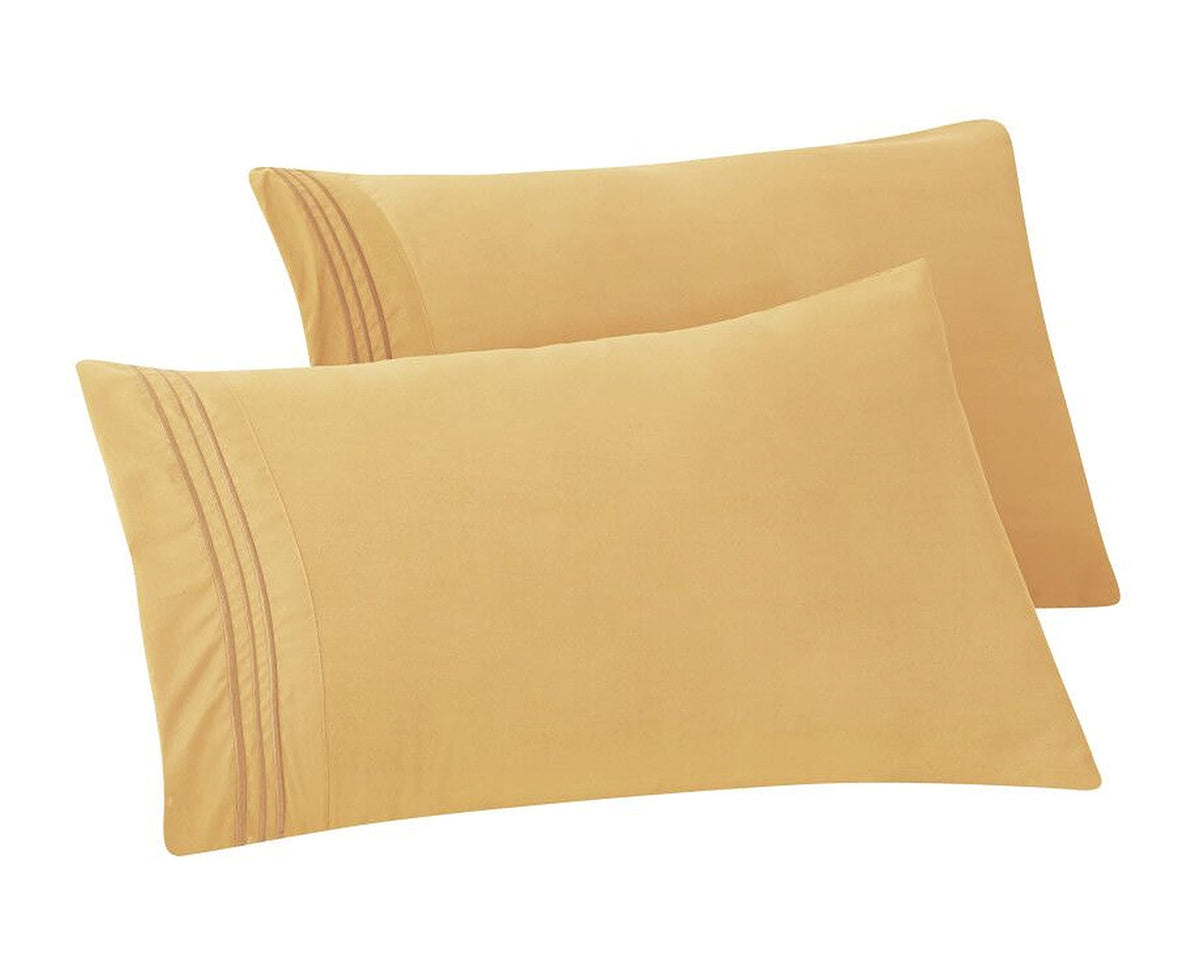 Elegant Comfort 4-PACK Solid Pillowcases 1500 Premium Hotel Quality Microfiber - Smooth Weave, Wrinkle and Stain Resistant, Easy Slip-On, 4-Piece Set, Standard/Queen Pillowcase, Gray