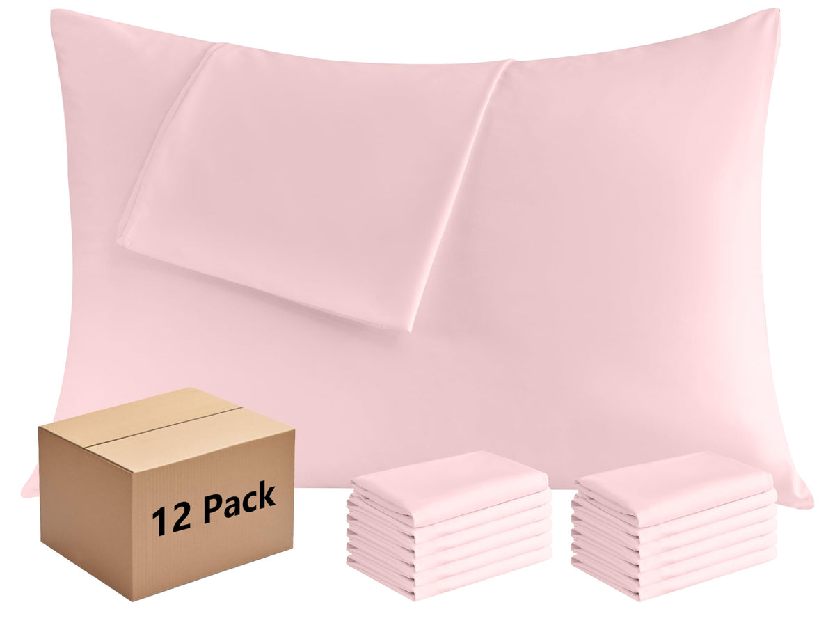 CULVE White Pillow Cases Standard 12 Pack, Microfiber Pillowcase, 20x26