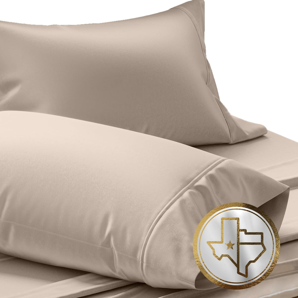 TEXAS LINEN CO. Luxury Egyptian Cotton King White Pillow Cases Set of 2-1000 Series Lonestar Lovin' Collection Pillowcases for Sleeping, Cooling Pillow Cover, Extra Long Staple Hotel Pillowcases