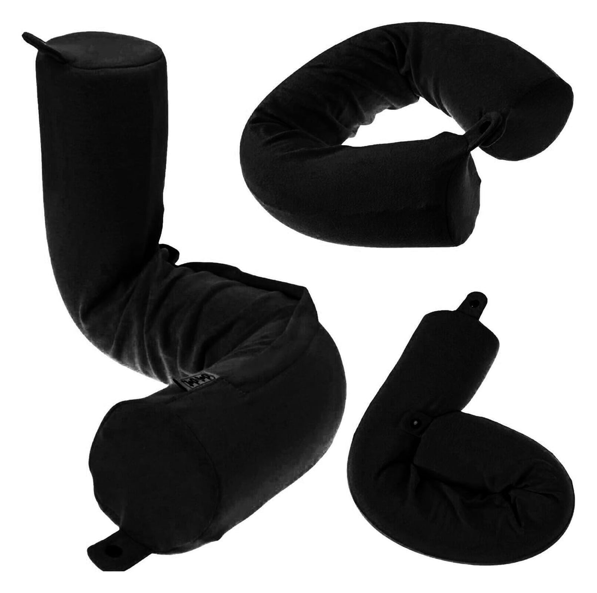 Dot&Dot Twist Memory Foam Travel Pillow, Bendable Neck Pillow for Airplane, Car and Home, 26-Inch Adjustable Roll with Washable Cotton Cover, Gray