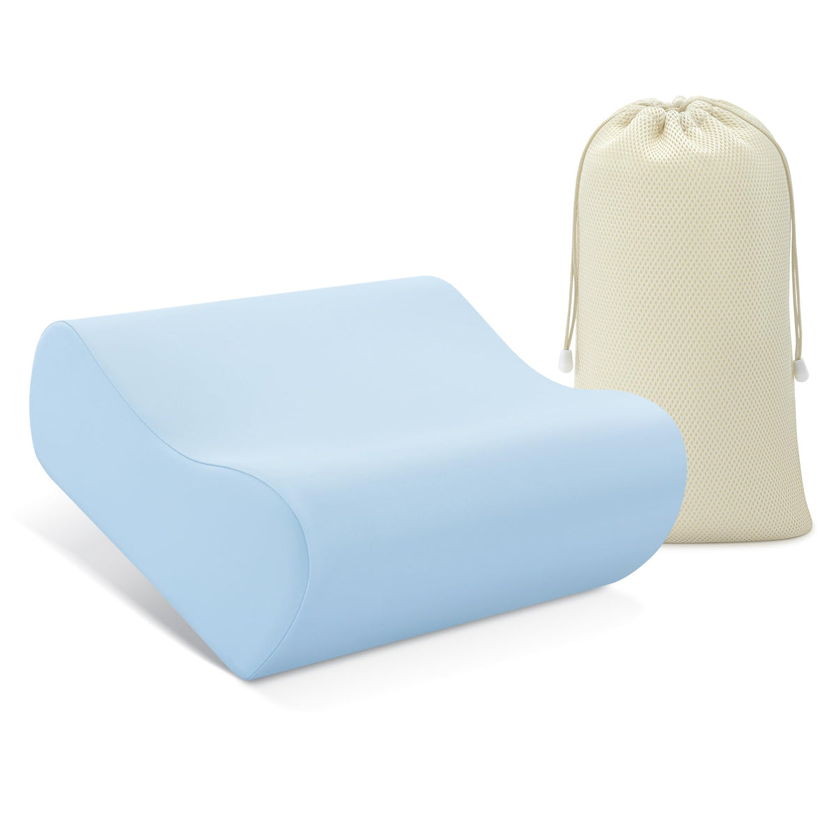 AM AEROMAX 32" King Contour Memory Foam Pillow for Neck Pain Relief, White