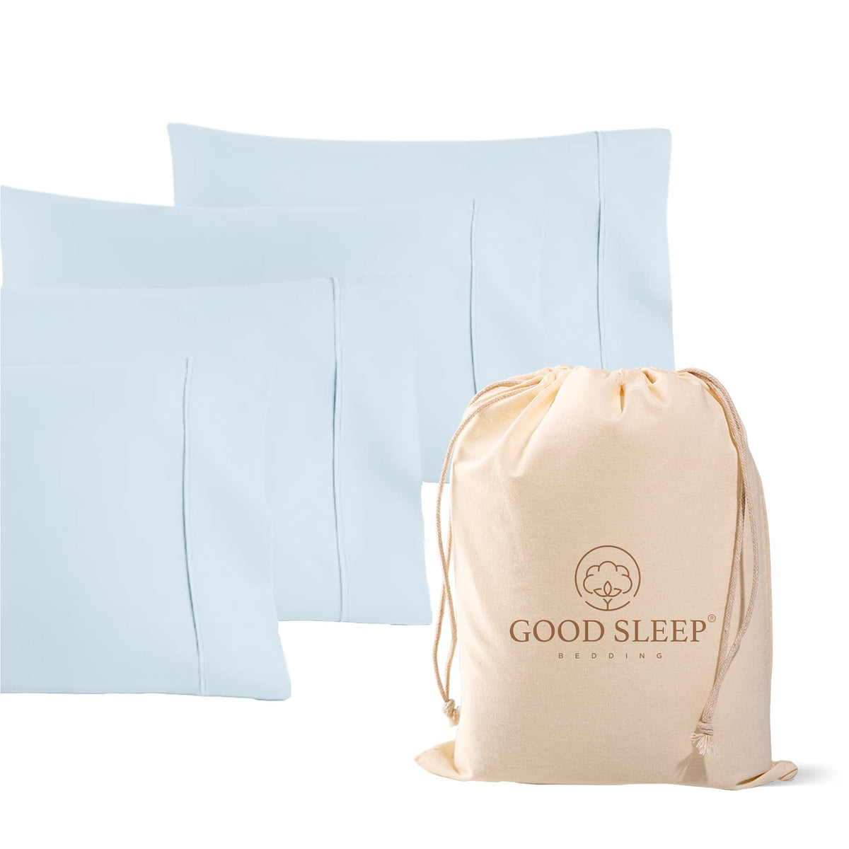 1000 TC Standard Pillowcases Set of 4 100% Egyptian Cotton Pillow Cases