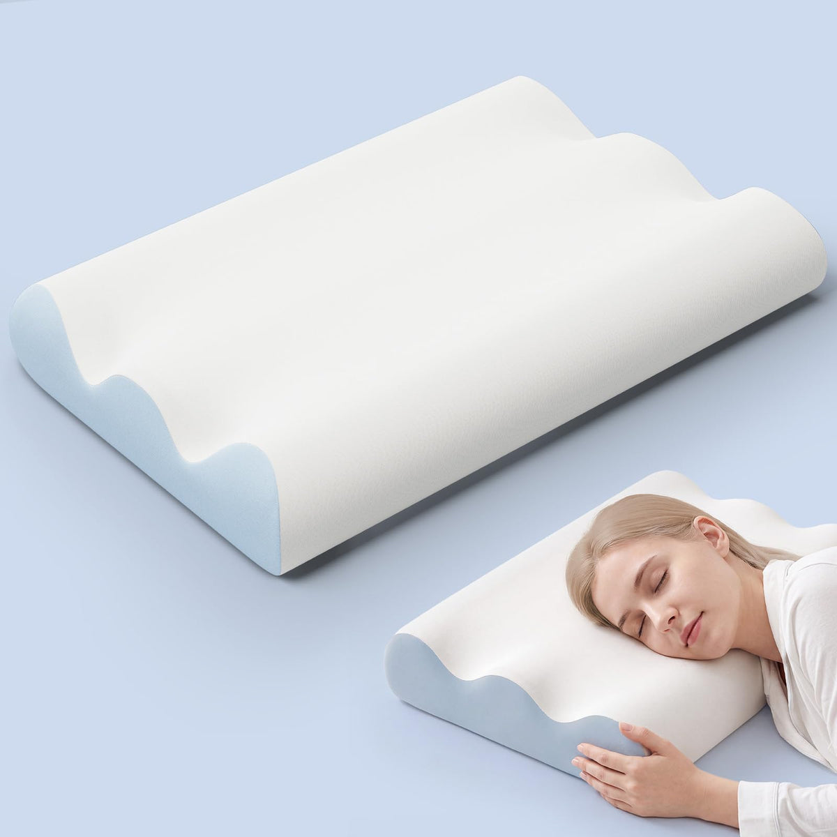NEWBULIG Contour Memory Foam Cervical Pillow with Neck Support