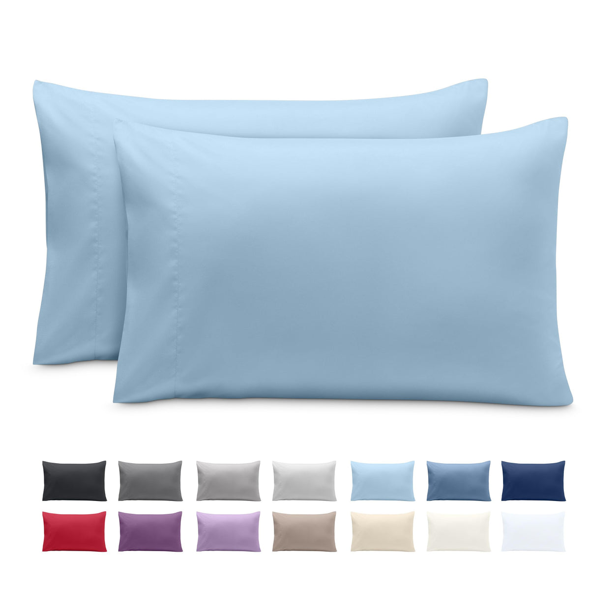 Bare Home Pillowcases Open End (Standard Set of 2, Grey)