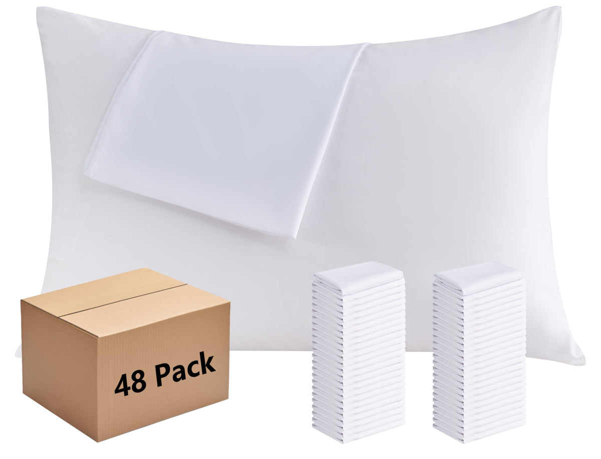 CULVE White Pillow Cases Standard 12 Pack, Microfiber Pillowcase, 20x26