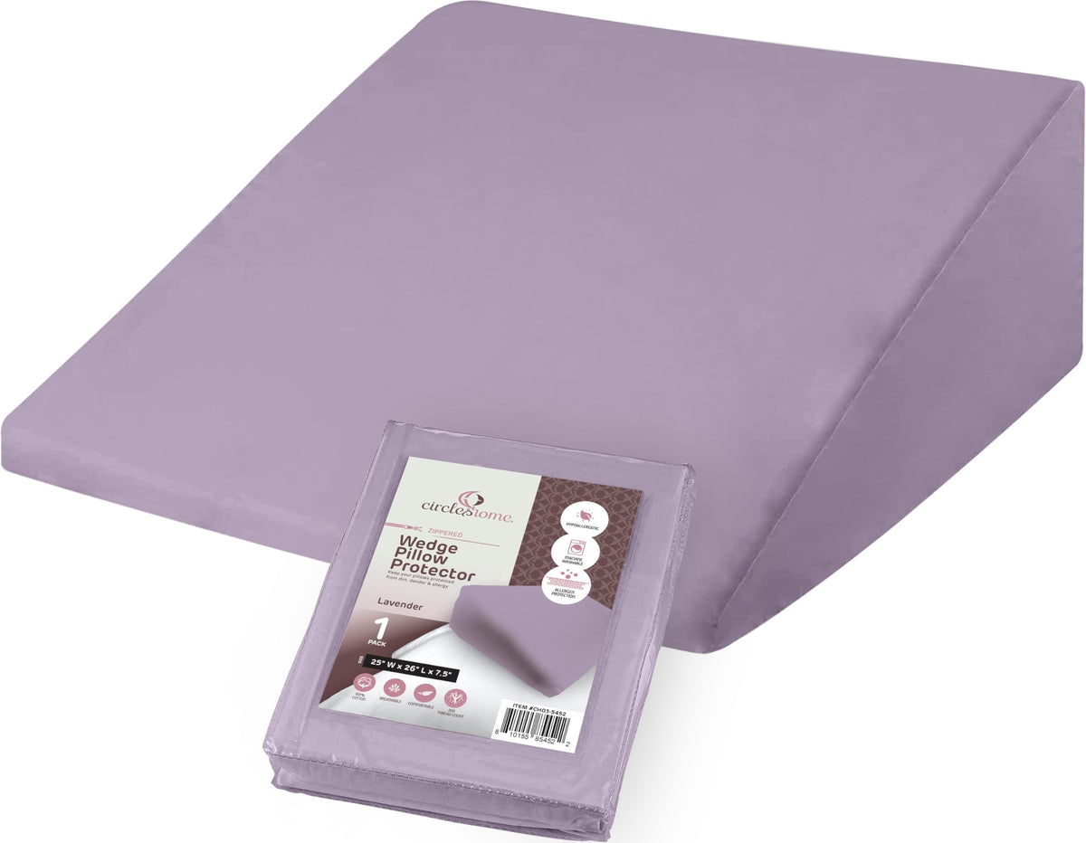 CirclesHome Pillow Protectors 4 Pack Standard Zippered - 100% Cotton Breathable Pillowcases - Protects Pillows from Dirt, Dust and Debri (Standard - Set of 4 - 20x26)
