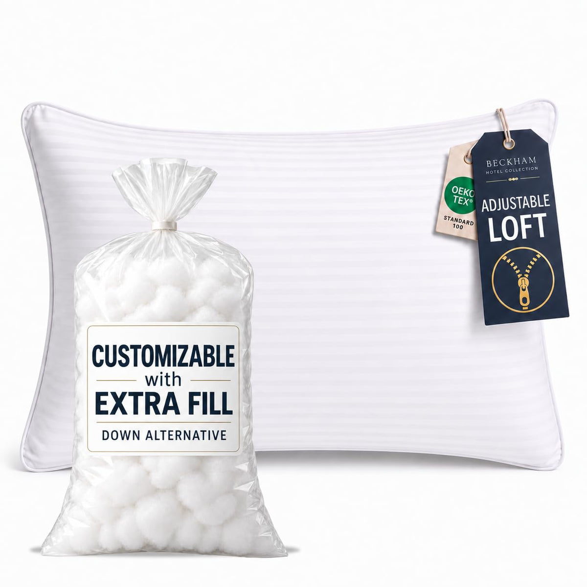 Beckham Hotel Collection Queen/Standard Adjustable Memory Foam Pillow