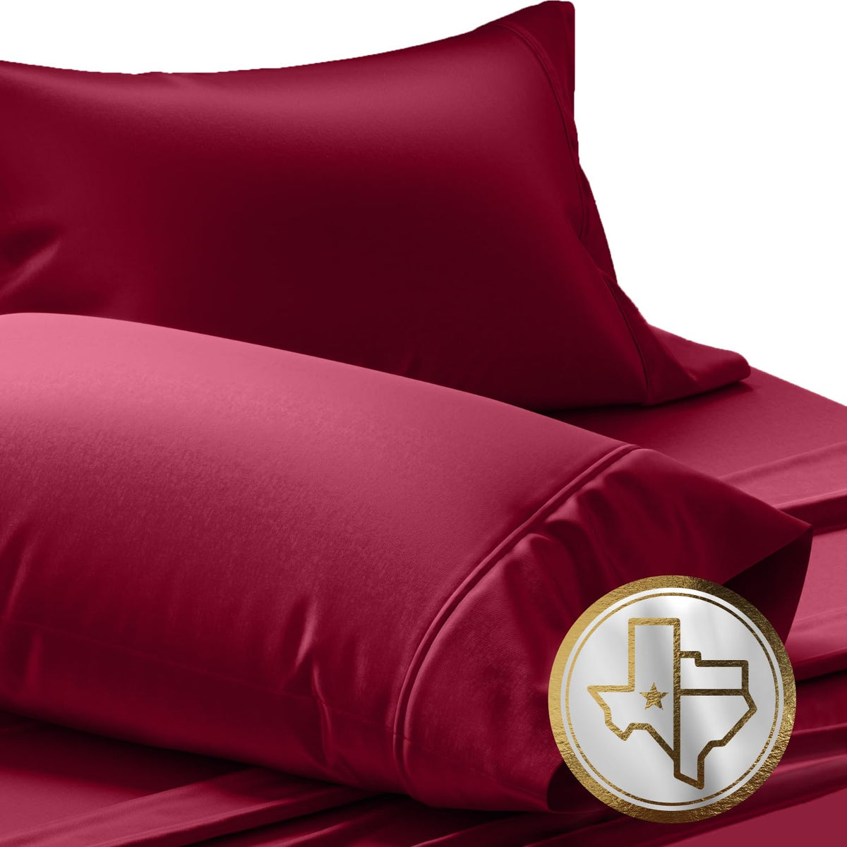 TEXAS LINEN CO. Luxury Egyptian Cotton King White Pillow Cases Set of 2-1000 Series Lonestar Lovin' Collection Pillowcases for Sleeping, Cooling Pillow Cover, Extra Long Staple Hotel Pillowcases