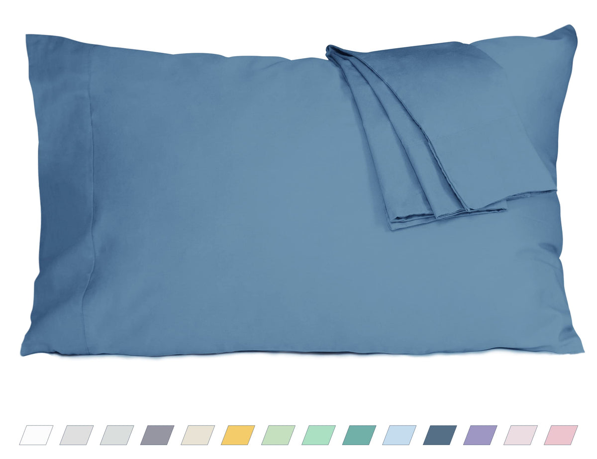 Pillow Cases Standard Queen Size 100% Cotton Percale Set of 2, White