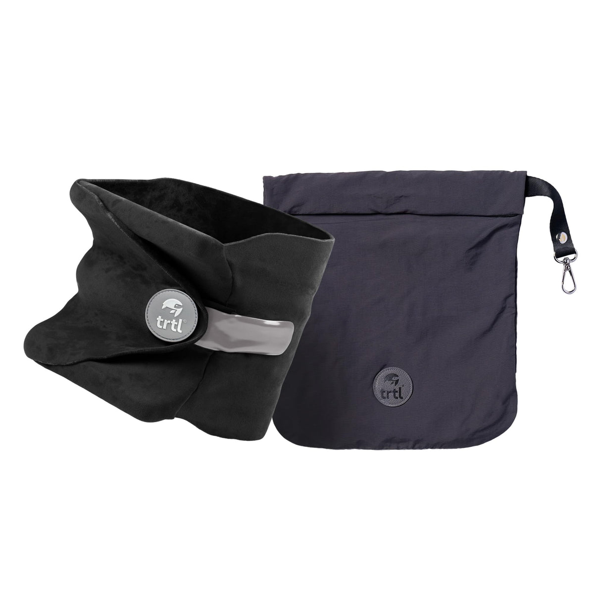 Trtl Pillow - Scientifically Proven Neck Support Travel Pillow for Airplanes - Lightweight and Machine Washable - Ergonomic Design for Traveling on Cars and Trains - Black