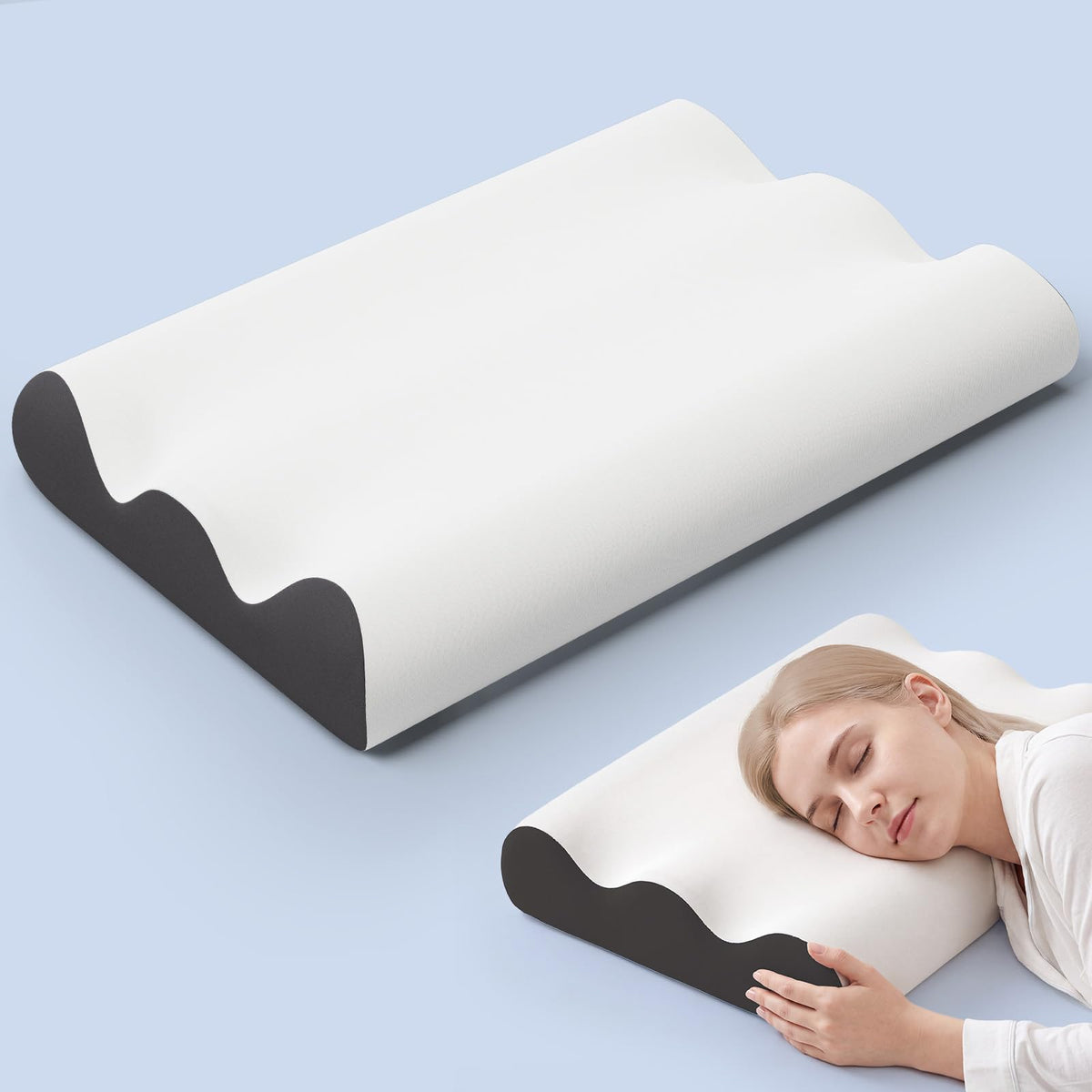 NEWBULIG Contour Memory Foam Cervical Pillow with Neck Support