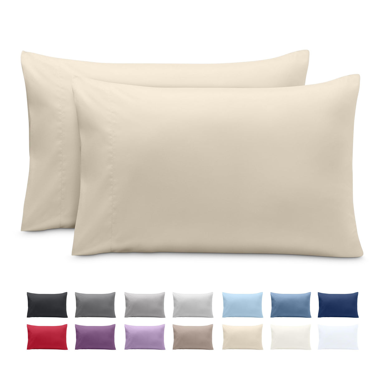 Bare Home Pillowcases Open End (Standard Set of 2, Grey)