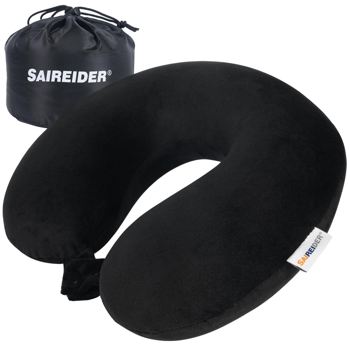 SAIREIDER Neck Pillows for Travel-Head Neck Support Travel Pillow for Traveling, Car, Home, Office Adjustable(Navy Blue)
