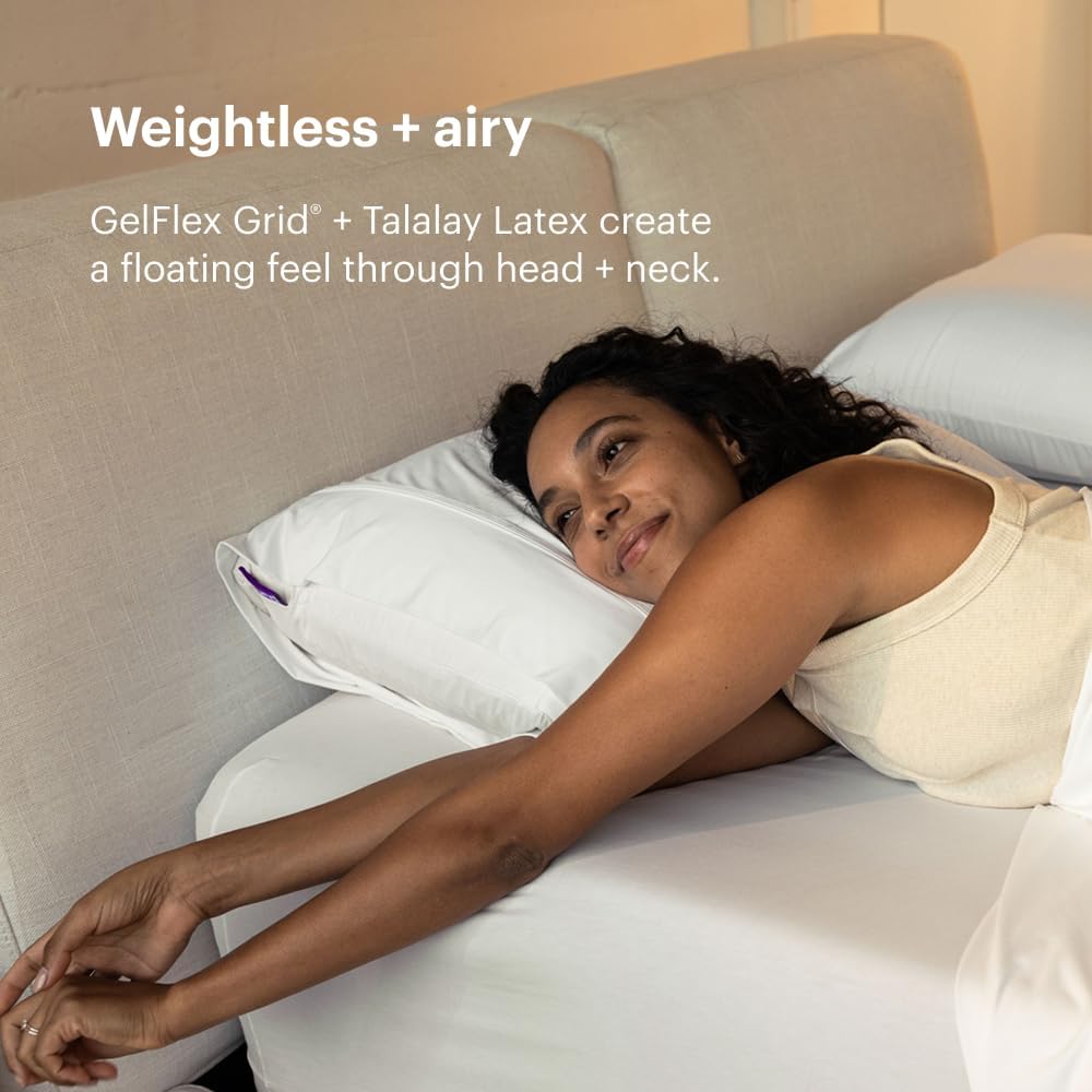 Purple Harmony Pillow - Low Loft, Standard Size - Cooling Gel Neck Pillow
