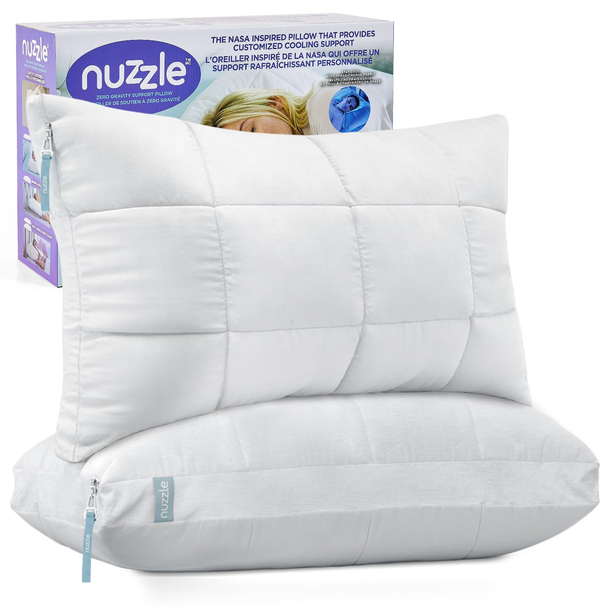 Nuzzle Pillow Standard Adjustable Neck Pillow,Soft Luxury Hotel Feel
