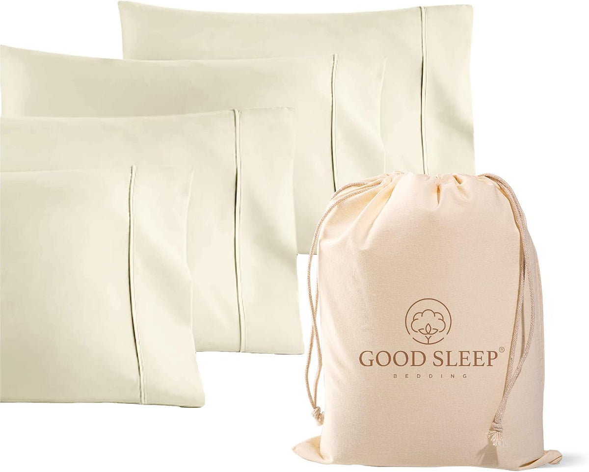 1000 TC Standard Pillowcases Set of 4 100% Egyptian Cotton Pillow Cases