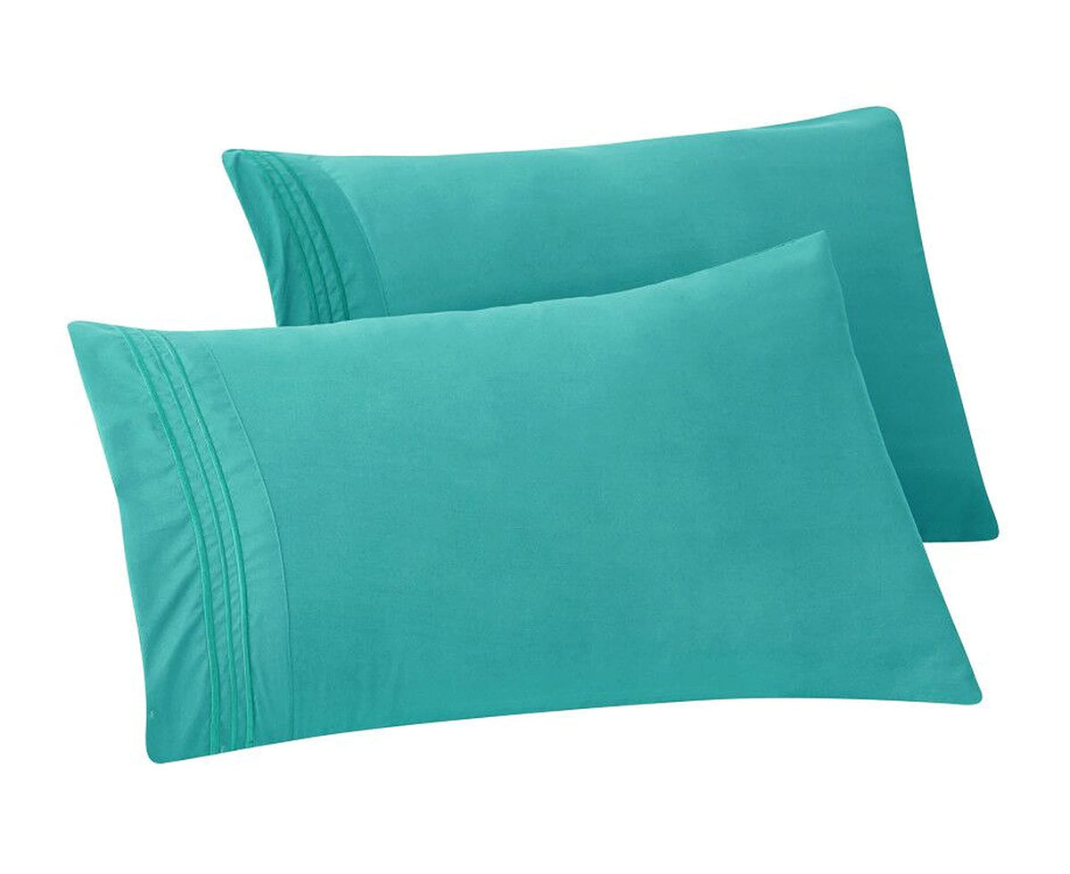 Elegant Comfort 4-PACK Solid Pillowcases 1500 Premium Hotel Quality Microfiber - Smooth Weave, Wrinkle and Stain Resistant, Easy Slip-On, 4-Piece Set, Standard/Queen Pillowcase, Gray