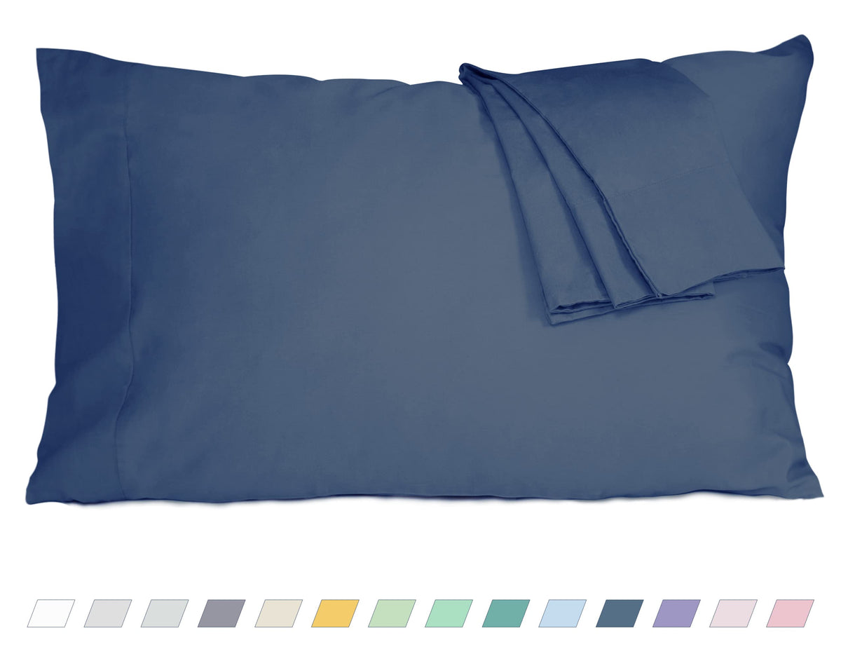 Pillow Cases Standard Queen Size 100% Cotton Percale Set of 2, White
